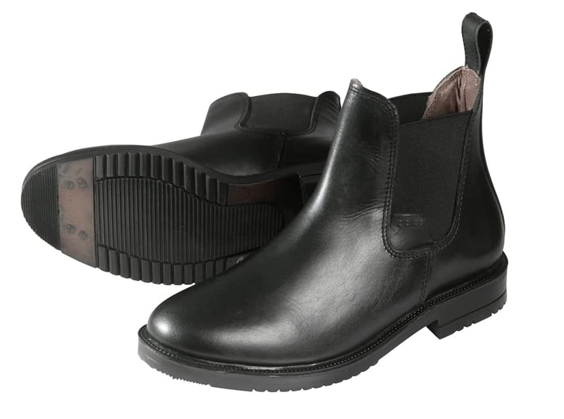 PFIFF 744825 Jazdecké členkové topánky Jodhpur z pravej kože, čierne, veľkosť 39 (EU), unisex