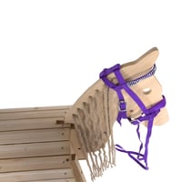 PFIFF Lotty 103126 uzdička pre hračkárskeho koníka, fialová detská ohlávka pre koníka na hranie, univerzálna veľkosť 6