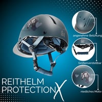 Detská jazdecká prilba PFIFF ProtectionX 103119 s nastaviteľnou veľkosťou a ventilačným systémom, modrá, 52-56 cm (veľkosť S) 3