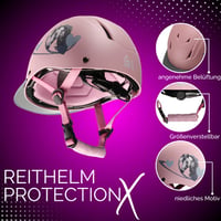 Cască de echitație pentru copii PFIFF ProtectionX 103119, reglabilă, cu sistem de ventilație, roz, 48-52 cm (XS) 3