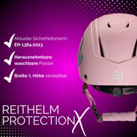 Cască de echitație pentru copii PFIFF ProtectionX 103119, reglabilă, cu sistem de ventilație, roz, 48-52 cm (XS) 4