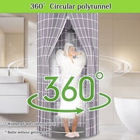 PFOIBOU Okrúhly sprchový záves 100x200 cm sivý, vodoodolný polyester, odolný voči plesniam, prateľný, vhodný na kempovanie, pláž, sprchu alebo toaletu, zabezpečuje súkromie 3
