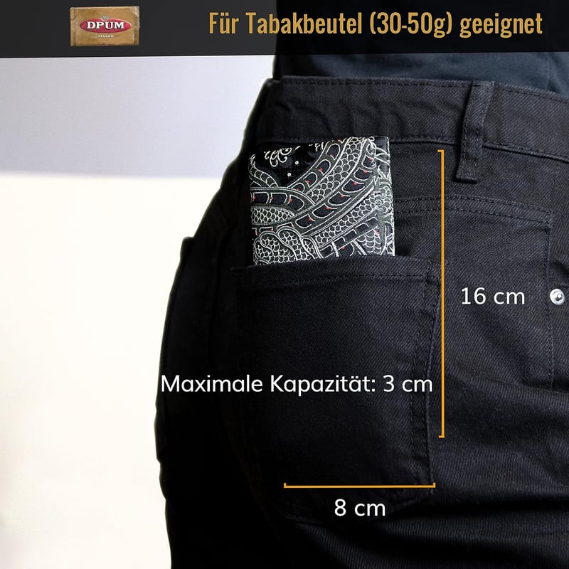 PG MASK Dohánytartó 30/50g Forgatható Tok Szűrő és Papír Tartóval Fekete