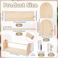 PH PandaHall Drevený držiak na priadzu na háčkovanie a pletenie, prenosný organizér, 38x12x15 cm, stojan na potreby na ručné práce a tkanie 2