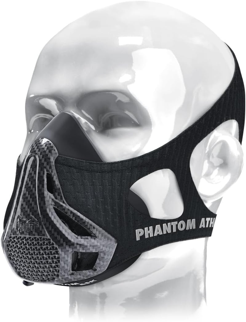 Phantom Athletics Edzőmaszk - Állítható Légzésellenállás Sportolóknak, S Méret, Karbon Szín, Futáshoz, Kerékpározáshoz