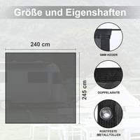 PHATRIP Lakóautó Napellenző Előfal 2.45x2.40m Camping Sátor Oldalfal 3