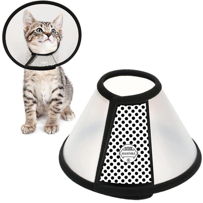 PHCOZY guler elisabetan pentru câini și pisici, guler de protecție ușor din plastic pentru pisoi și cățeluși, mărimea XS (18-22 cm)