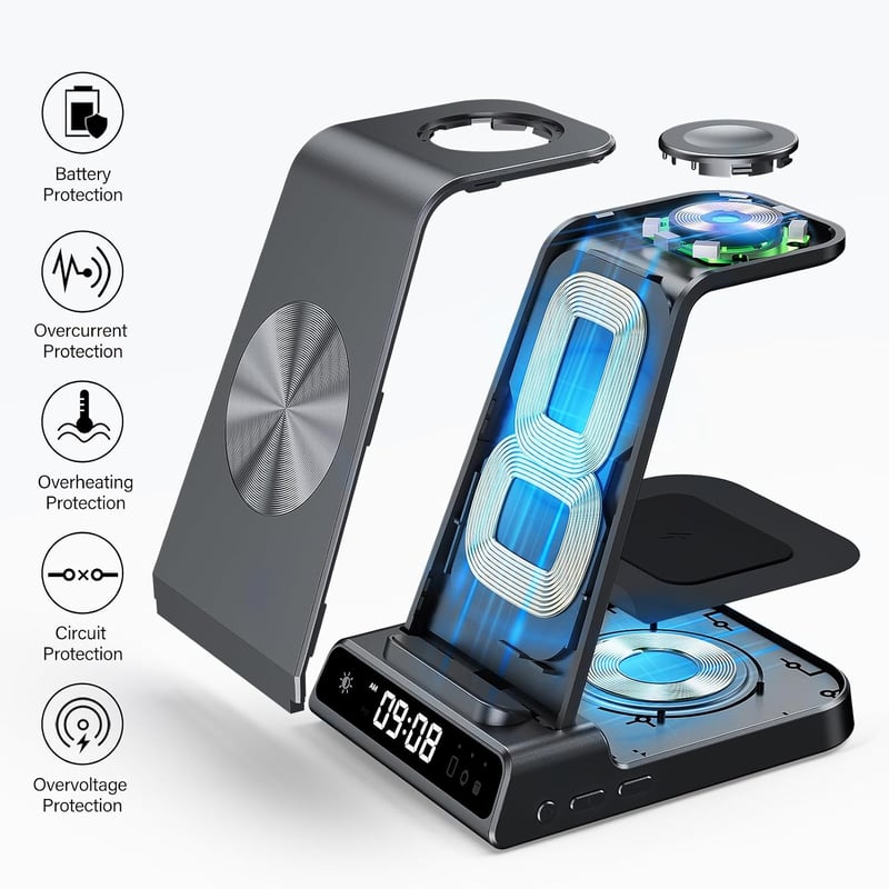 Phelinta 3 az 1-ben vezeték nélküli töltőállomás Samsung Galaxy S25/S24/Z Flip/Z Fold/Watch/Buds