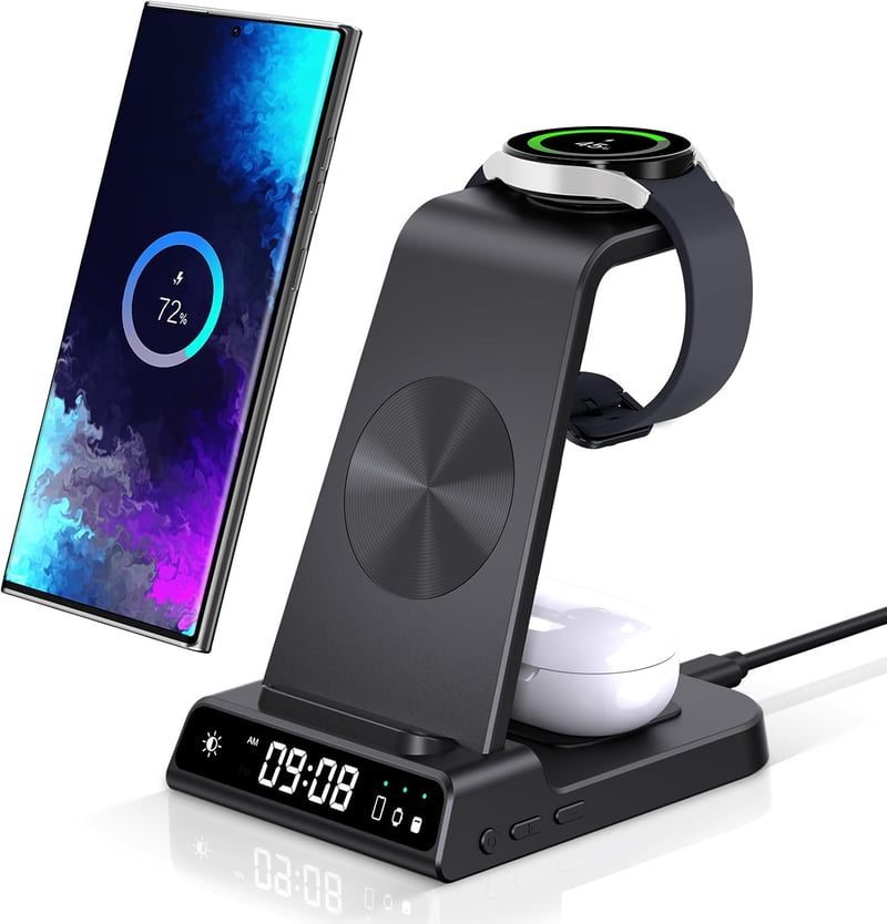 Phelinta 3 az 1-ben vezeték nélküli töltőállomás Samsung Galaxy S25/S24/Z Flip/Z Fold/Watch/Buds