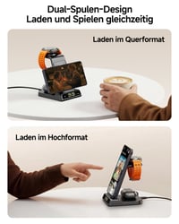 Indukčná nabíjacia stanica Phelinta 3 v 1 pre Samsung S26 Ultra/S26+/S25/S24/S23/Z Fold 6/Z Flip 7/Galaxy Watch 8/Ultra/7/6/Galaxy Buds 3/Pro bez adaptéra 4