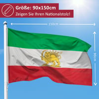 PHENO FLAGS Irán zászló oroszlánnal 90x150 cm, időjárásálló, dupla varrás - Iran Lions 2