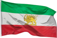 PHENO FLAGS Irán zászló oroszlánnal 90x150 cm, időjárásálló, dupla varrás - Iran Lions 1