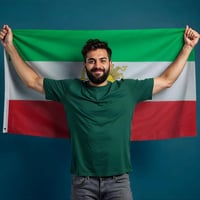 PHENO FLAGS Irán zászló oroszlánnal 90x150 cm, időjárásálló, dupla varrás - Iran Lions 6