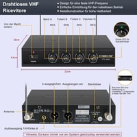 Phenyx Pro 4 csatornás VHF vezeték nélküli mikrofon szett 4 kézi mikrofonnal 2