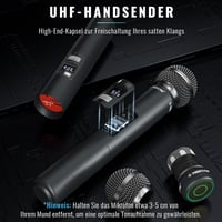 Phenyx Pro 8 Csatornás Vezeték Nélküli Mikrofonrendszer 8 Kézi Mikrofonnal, 40 UHF Frekvencia, 100m Hatótáv, Énekléshez, Karaokéhoz, Rendezv 4