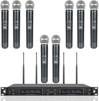 Phenyx Pro 8 Csatornás Vezeték Nélküli Mikrofonrendszer 8 Kézi Mikrofonnal, 40 UHF Frekvencia, 100m Hatótáv, Énekléshez, Karaokéhoz, Rendezv 1