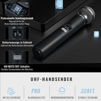 Phenyx Pro 8 Csatornás Vezeték Nélküli Mikrofonrendszer 8 Kézi Mikrofonnal, 40 UHF Frekvencia, 100m Hatótáv, Énekléshez, Karaokéhoz, Rendezv 3