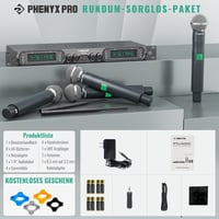 Phenyx Pro PTU-5000A Vezeték Nélküli Mikrofon Szett - 4 Csatornás UHF Kézi Mikrofon Rendszer Karaokéhoz, Rendezvényekhez, 260 Méteres Hatótá 6