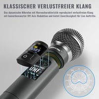 Phenyx Pro PTU-5200 Vezeték Nélküli Mikrofon Szett 4 Mikrofonnal, 25 UHF Frekvenciával, 60m Hatótávval - DJ, Karaoke, Rendezvény, Templom 4