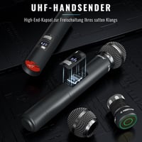 Phenyx Pro PTU-7000-4H Vezeték Nélküli Mikrofonrendszer, 4 Kézi Mikrofon, 160 Csatorna, 100m Hatótáv, Auto Scan, Karaoke, Rendezvény, Templo 4