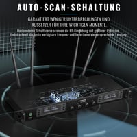 Phenyx Pro PTU-7000-4H Vezeték Nélküli Mikrofonrendszer, 4 Kézi Mikrofon, 160 Csatorna, 100m Hatótáv, Auto Scan, Karaoke, Rendezvény, Templo 5