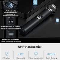 Phenyx Pro PTU-71A Wireless Mikrofon Rendszer 2x UHF Karaoke Egyházi 4