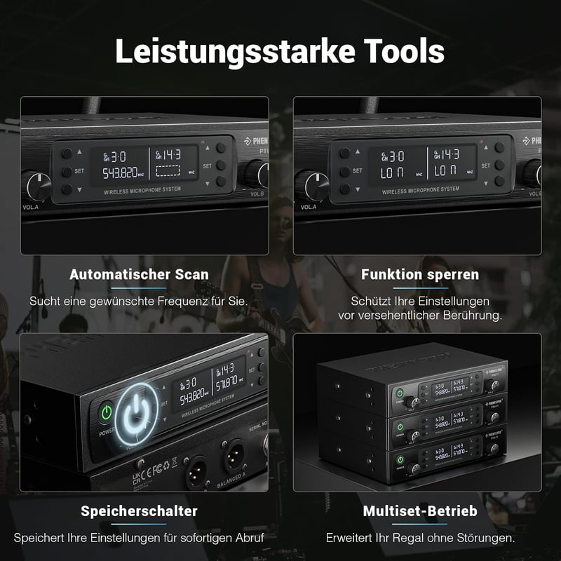 Phenyx Pro PTU-71A Wireless Mikrofon Rendszer 2x UHF Karaoke Egyházi