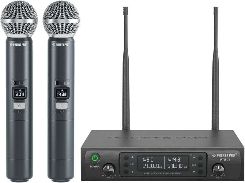Phenyx Pro PTU-71A Wireless Mikrofon Rendszer 2x UHF Karaoke Egyházi