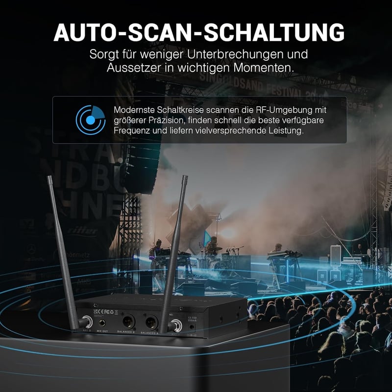Phenyx Pro PTU-71A Wireless Mikrofon Rendszer 2x UHF Karaoke Egyházi