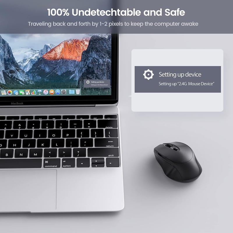 Phiginoo 2.4G Wireless Egér Jiggler Laptop PC-hez, Alvásmegelőző Mozgásszimulátorral