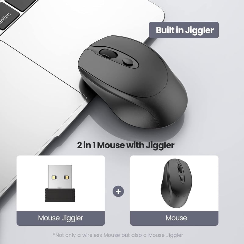Phiginoo 2.4G Wireless Egér Jiggler Laptop PC-hez, Alvásmegelőző Mozgásszimulátorral
