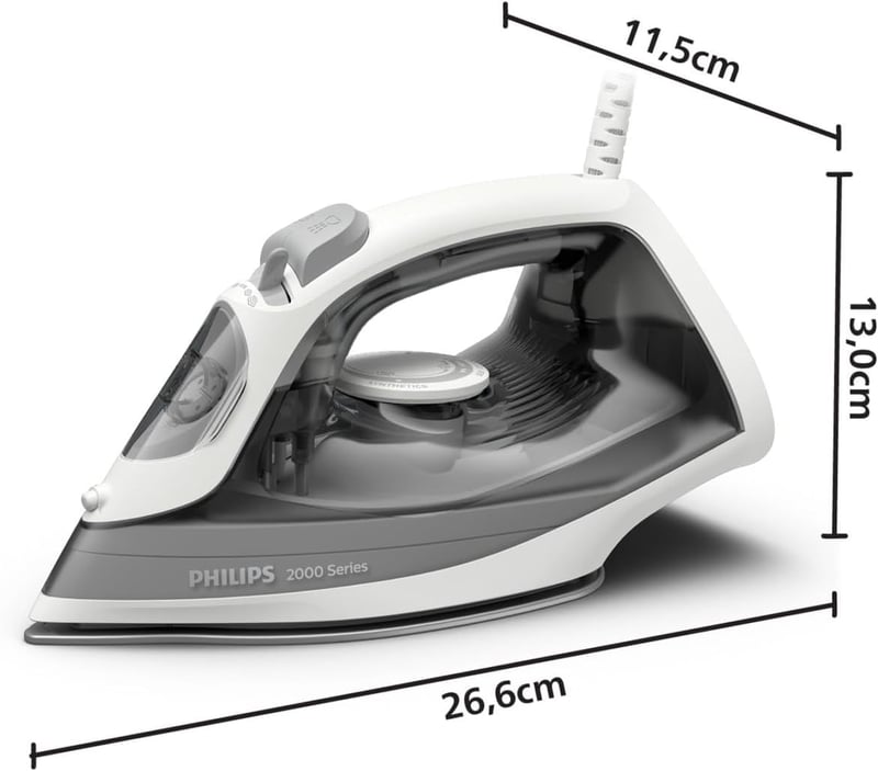 Philips 2000 Series gőzvasaló 2000W, 25g/min gőztermelés, kerámia talp, szürke