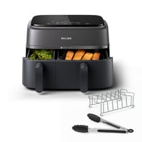 Friteuză cu aer cald Philips Seria 3000 cu coș dublu NA350/03 – 9 L, Negru 1