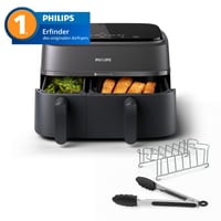 Friteuză cu aer cald Philips Seria 3000 cu coș dublu NA350/03 – 9 L, Negru 2