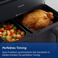 Friteuză cu aer cald Philips Seria 3000 cu coș dublu NA350/03 – 9 L, Negru 6