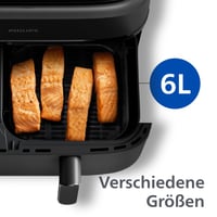 Friteuză cu aer cald Philips Seria 3000 cu coș dublu NA350/03 – 9 L, Negru 5