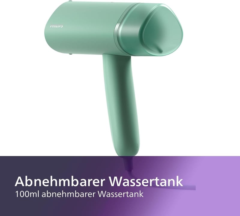 Philips 3000 Series hordozható gőzölő 1000W, kompakt összecsukható, 100ml tartály, 20g/perc gőz
