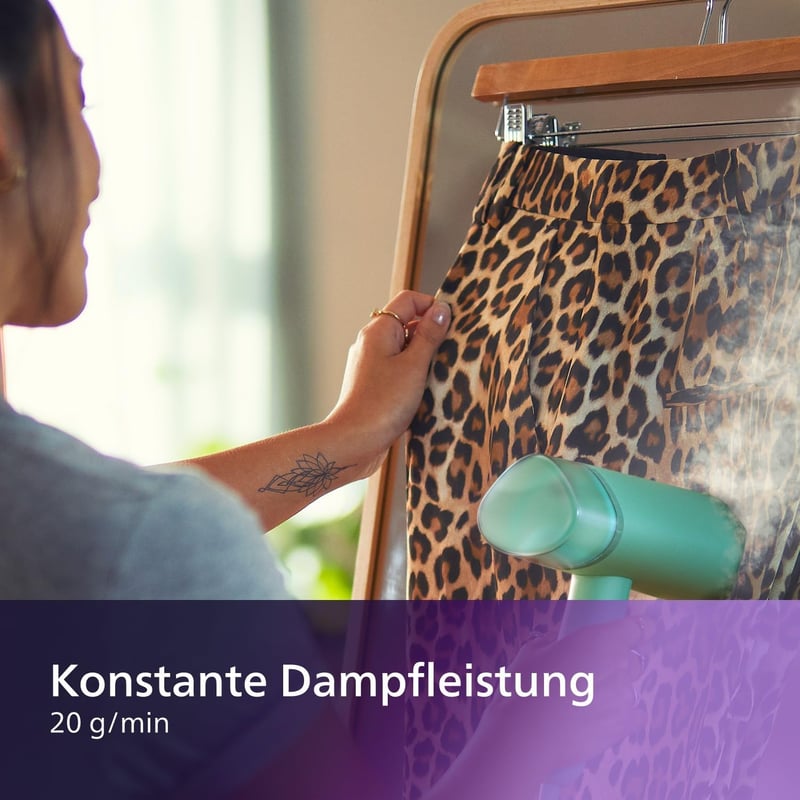 Philips 3000 Series hordozható gőzölő 1000W, kompakt összecsukható, 100ml tartály, 20g/perc gőz