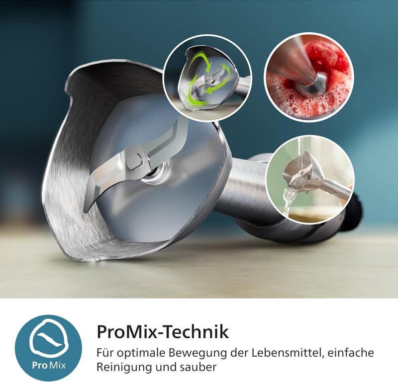 Philips 5000 Serie 1200W Stabmixer ProMix SpeedTouch Technológia Fekete