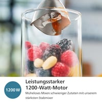 Štapni mikser Philips serije 5000 HR2685/00, 1200 W, ProMix tehnologija, LED indikator brzine, sa sjeckalicom, kompaktnim rezačem i pjenjačom, crni 2