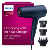 Sušič na vlasy Philips 5000 Series BHD510/20 s technológiou ThermoShield, ionizáciou, difuzérom na objem, 9 mm a 11 mm stylingovými nadstavcami, 2300 W, metalická modrá 1