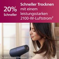 Sušič na vlasy Philips 5000 Series BHD510/20 s technológiou ThermoShield, ionizáciou, difuzérom na objem, 9 mm a 11 mm stylingovými nadstavcami, 2300 W, metalická modrá 4