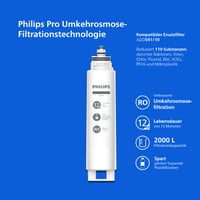 Philips 6100 dispenzer za vodu s reverzibilnom osmozom – trenutno vruća pročišćena voda, 5-u-1 RO filter, zaštita od 110+ onečišćivača, UV-C zaštita, bez instalacije, 2000 L 2