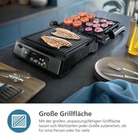 Grătar electric Philips 7000, 2000W, Sondă de temperatură, 8 funcții, Plăci detașabile, Negru 4
