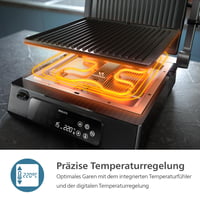 Grătar electric Philips 7000, 2000W, Sondă de temperatură, 8 funcții, Plăci detașabile, Negru 5