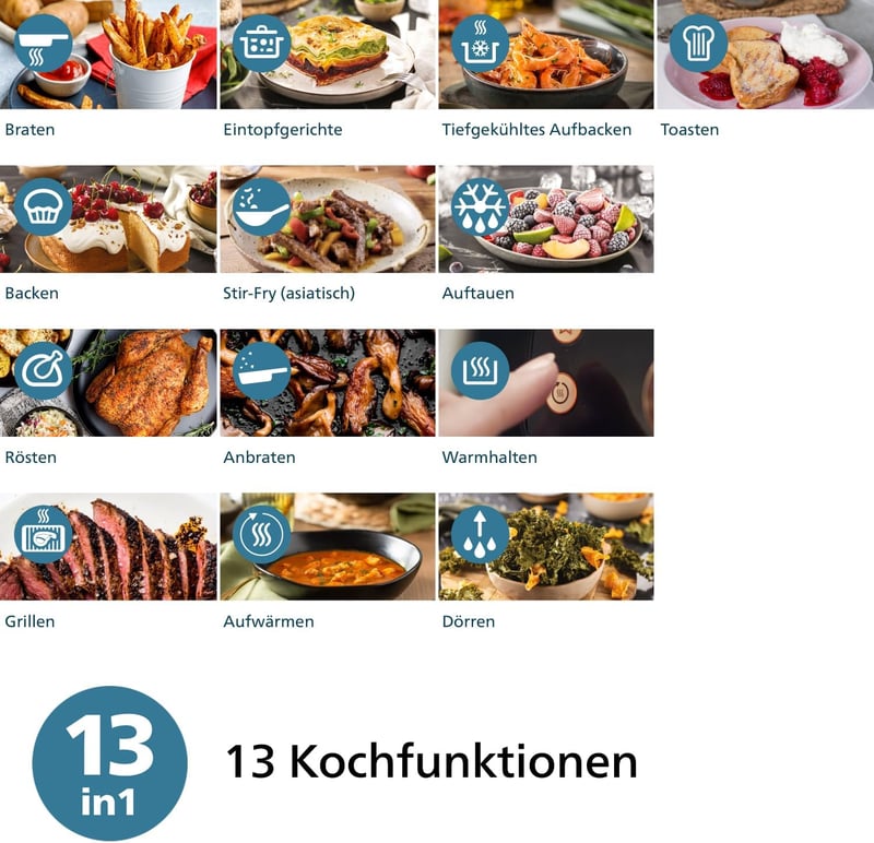 Philips Airfryer 2000 Series 4,2L digitális forró levegős sütő 13 funkcióval