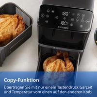 Philips Airfryer 4000 Series Stacked friteza na vrući zrak, 10 L, 2 košare, RapidAir, keramički premaz bez PFAS-a, zaslon osjetljiv na dodir, 13 funkcija 10