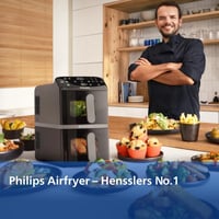 Philips Airfryer 4000 Series Stacked friteza na vrući zrak, 10 L, 2 košare, RapidAir, keramički premaz bez PFAS-a, zaslon osjetljiv na dodir, 13 funkcija 4