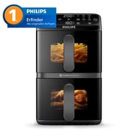 Philips Airfryer 4000 Series Stacked friteza na vrući zrak, 10 L, 2 košare, RapidAir, keramički premaz bez PFAS-a, zaslon osjetljiv na dodir, 13 funkcija 2