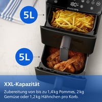 Philips Airfryer 4000 Series Stacked friteza na vrući zrak, 10 L, 2 košare, RapidAir, keramički premaz bez PFAS-a, zaslon osjetljiv na dodir, 13 funkcija 8